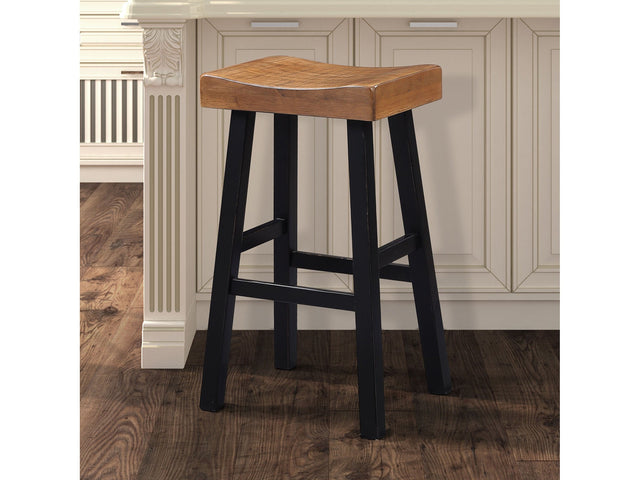 Biasca Oak/Black Stool (Set of 2) - Ornate Home
