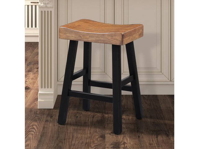 Biasca Oak/Black Stool (Set of 2) - Ornate Home
