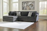 Biddeford Ebony 2-Piece Sleeper Sectional with Chaise (Online Special Price) - Ornate Home
