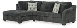 Biddeford Ebony 2-Piece Sleeper Sectional with Chaise (Online Special Price) - Ornate Home