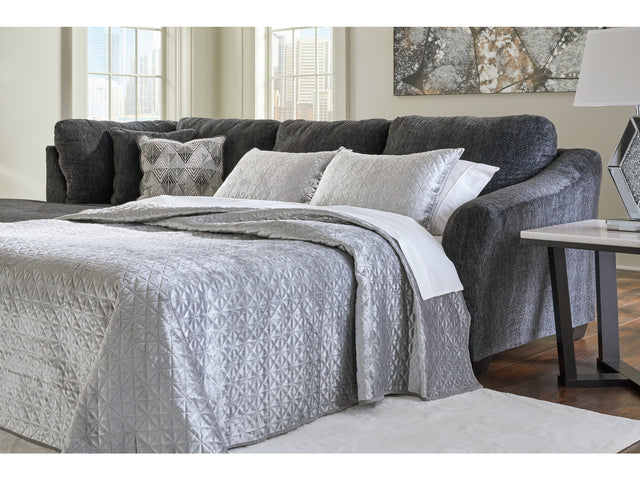 Biddeford Ebony 2-Piece Sleeper Sectional with Chaise - Ornate Home