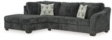 Biddeford Ebony 2-Piece Sleeper Sectional with Chaise - Ornate Home
