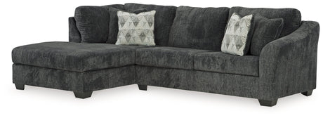 Biddeford Ebony 2-Piece Sleeper Sectional with Chaise - Ornate Home