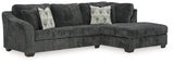 Biddeford Ebony 2pc Sleeper Sectional with Chaise (Online Special Price) - Ornate Home
