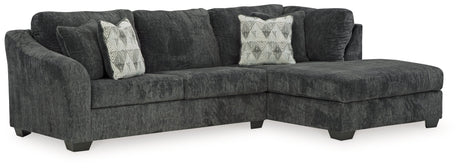 Biddeford Ebony 2pc Sleeper Sectional with Chaise - Ornate Home