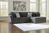 Biddeford Ebony 2pc Sleeper Sectional with Chaise - Ornate Home