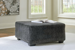 Biddeford Gray Oversized Swivel Chair and Ottoman - Ornate Home