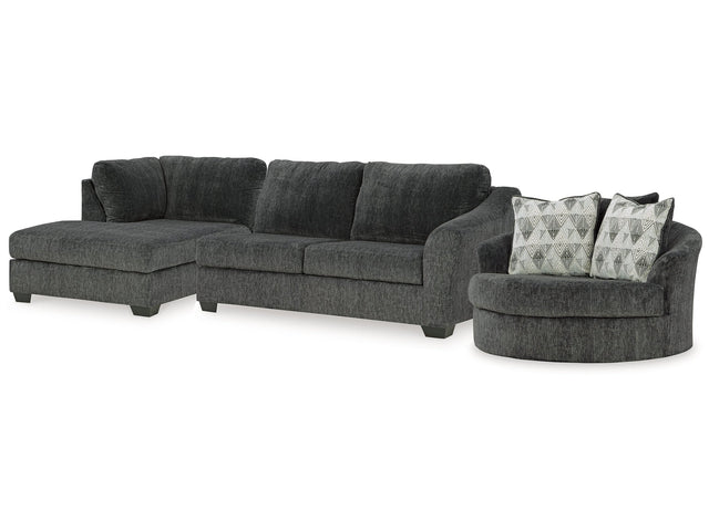 Biddeford Shadow 2-Piece Sectional & Oversized Swivel Accent Chair (Online Special Price) - Ornate Home