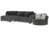 Biddeford Shadow 2-Piece Sectional & Oversized Swivel Accent Chair - Ornate Home