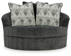 Biddeford Shadow Oversized Swivel Accent Chair - Ornate Home