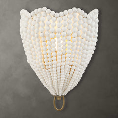 Biddeford White 1 Light Beaded Sconce - Ornate Home