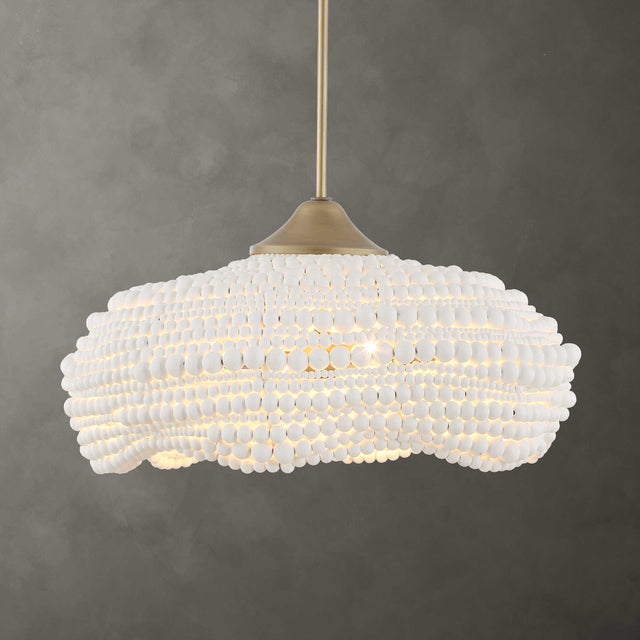 Biddeford White 5 Light Beaded Pendant - Ornate Home