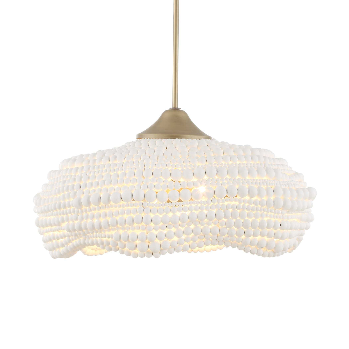 Biddeford White 5 Light Beaded Pendant - Ornate Home