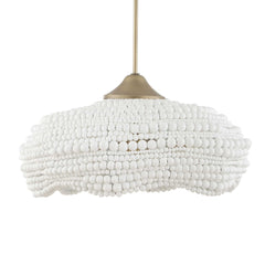 Biddeford White 5 Light Beaded Pendant - Ornate Home