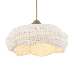 Biddeford White 5 Light Beaded Pendant - Ornate Home