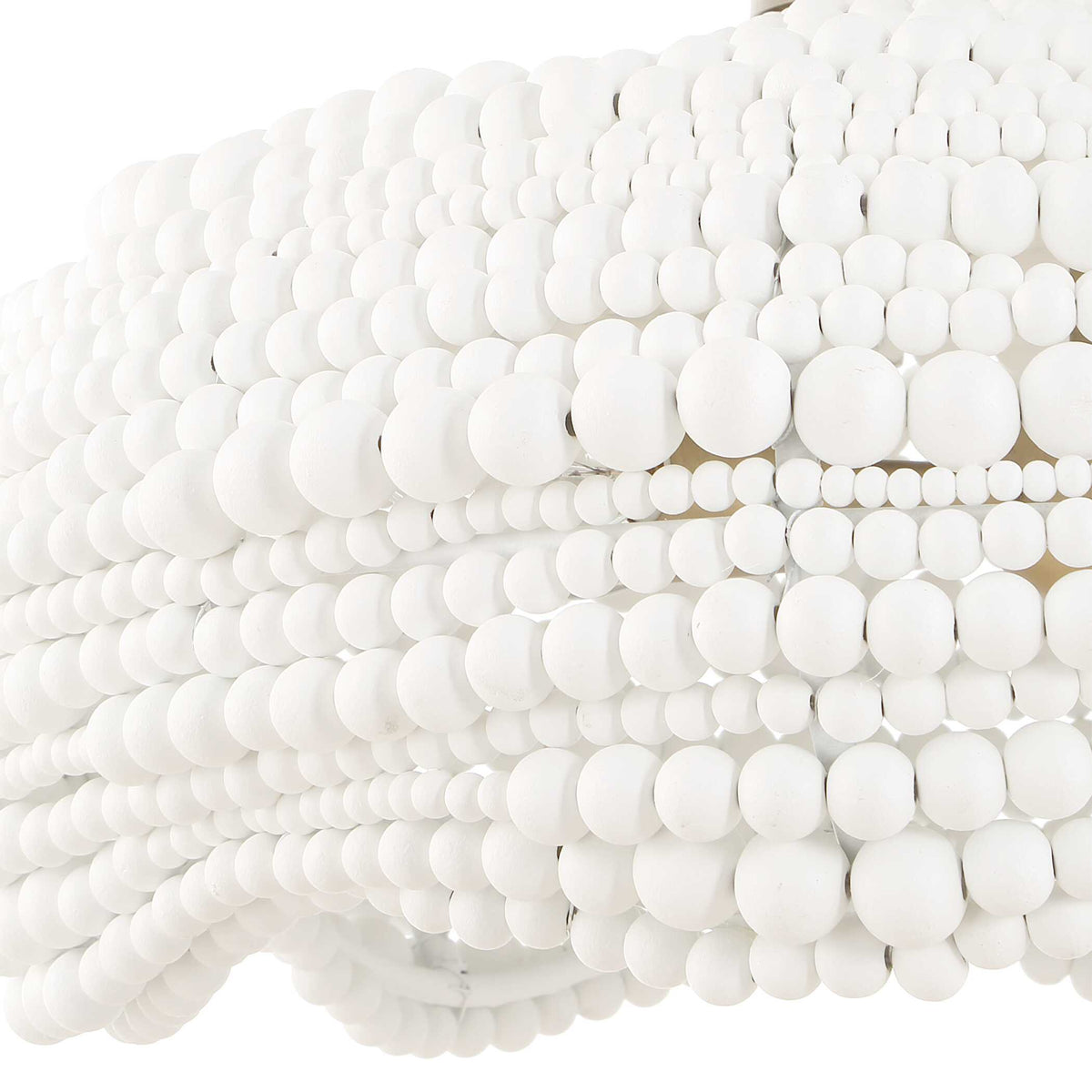 Biddeford White 5 Light Beaded Pendant - Ornate Home