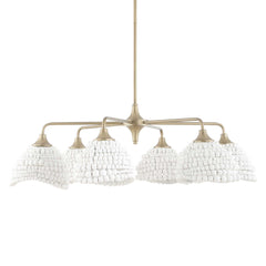 Biddeford White 6 Light Beaded Pendant - Ornate Home