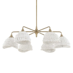 Biddeford White 6 Light Beaded Pendant - Ornate Home