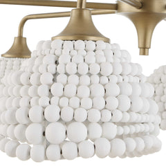 Biddeford White 6 Light Beaded Pendant - Ornate Home