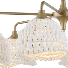 Biddeford White 6 Light Beaded Pendant - Ornate Home
