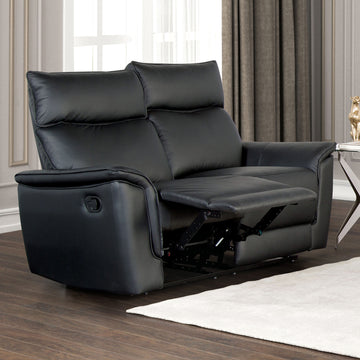 Bienne Black Upholstery Reclining Living Room Set - Ornate Home