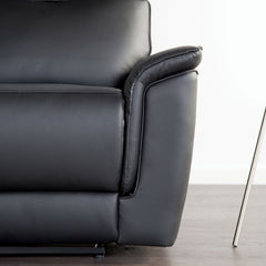 Bienne Black Upholstery Reclining Living Room Set - Ornate Home