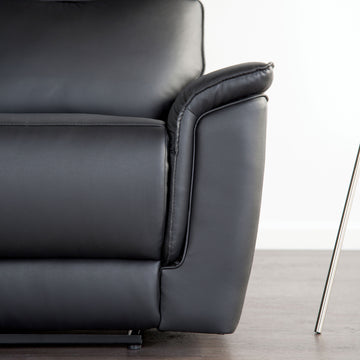 Bienne Black Upholstery Reclining Living Room Set - Ornate Home