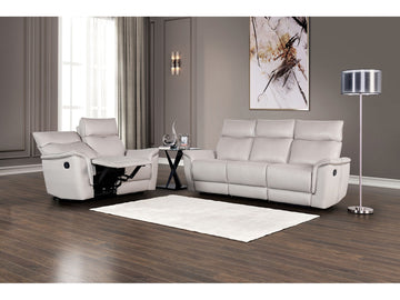 Bienne Taupe Upholstery Reclining Living Room Set - Ornate Home