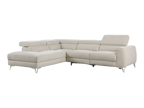 Bienvenue Beige 2-Piece Power Reclining Sectional with Left Chaise - Ornate Home