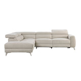 Bienvenue Beige 2-Piece Power Reclining Sectional with Left Chaise - Ornate Home