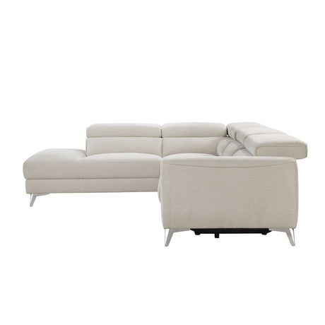 Bienvenue Beige 2-Piece Power Reclining Sectional with Left Chaise - Ornate Home