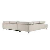 Bienvenue Beige 2-Piece Power Reclining Sectional with Left Chaise - Ornate Home