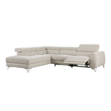 Bienvenue Beige 2-Piece Power Reclining Sectional with Left Chaise - Ornate Home