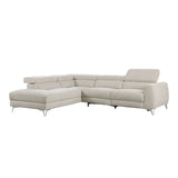 Bienvenue Beige 2-Piece Power Reclining Sectional with Left Chaise - Ornate Home