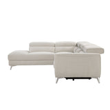 Bienvenue Beige 2-Piece Power Reclining Sectional with Left Chaise - Ornate Home