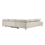 Bienvenue Beige 2-Piece Power Reclining Sectional with Left Chaise - Ornate Home