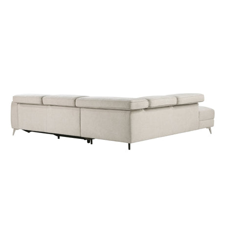 Bienvenue Beige 2-Piece Power Reclining Sectional with Left Chaise - Ornate Home