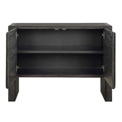 Bierk Black/Woodtone Dark Stain 2 Door Cabinet - Ornate Home