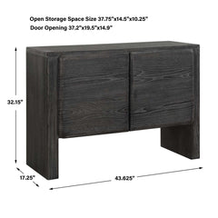 Bierk Black/Woodtone Dark Stain 2 Door Cabinet - Ornate Home