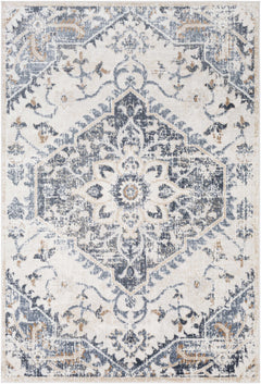 Biggleswade Denim Medallion Area Rug - Ornate Home
