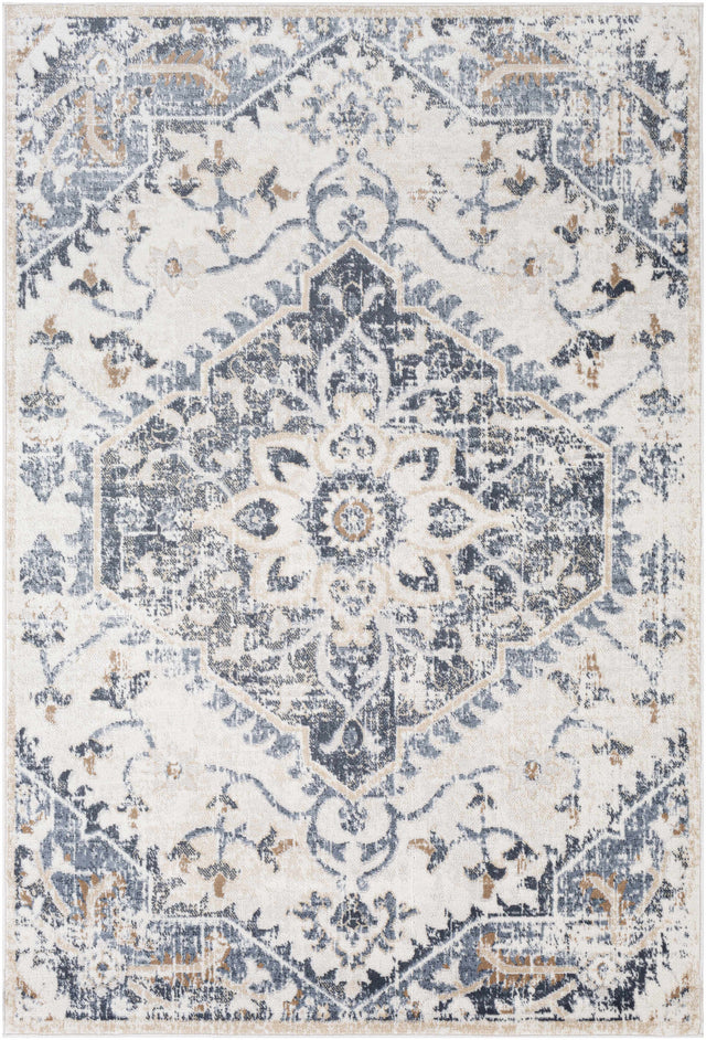 Biggleswade Denim Medallion Area Rug - Ornate Home