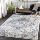 Biggleswade Denim Medallion Area Rug - Ornate Home