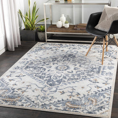 Biggleswade Denim Medallion Area Rug - Ornate Home