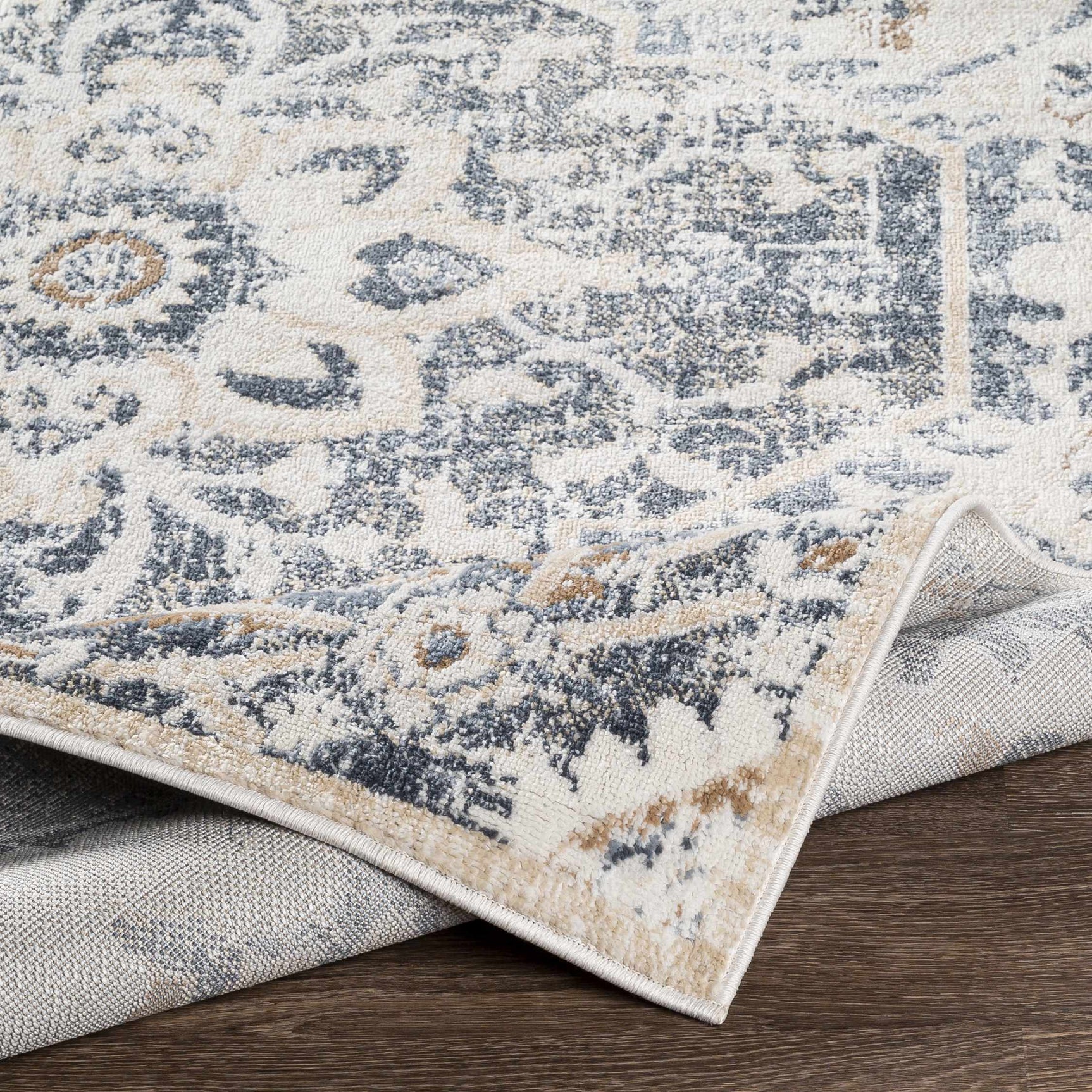Biggleswade Denim Medallion Area Rug - Ornate Home