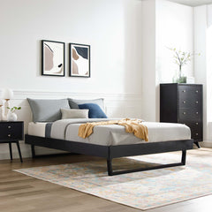 Billie Black Wood Full Platform Bed Frame - Ornate Home