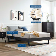 Billie Black Wood Full Platform Bed Frame - Ornate Home