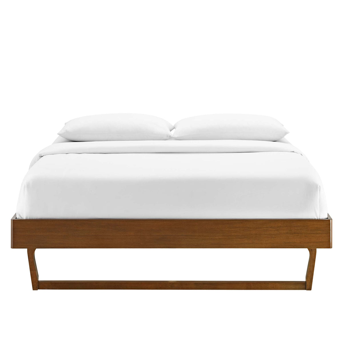 Billie Walnut Wood King Platform Bed Frame - Ornate Home