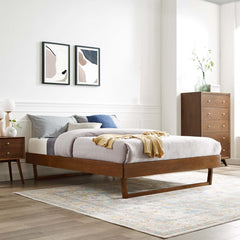 Billie Walnut Wood Queen Platform Bed Frame - Ornate Home