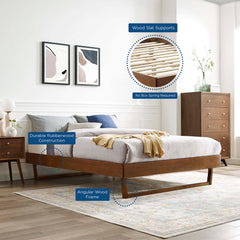 Billie Walnut Wood Queen Platform Bed Frame - Ornate Home