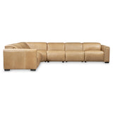 Billings Beige/Tan Leather Power Motion Sectional - Ornate Home